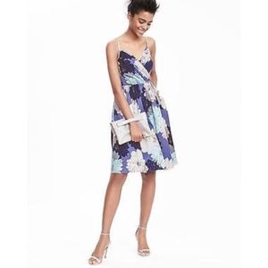Banana Republic blue floral strappy dress 8 NWT